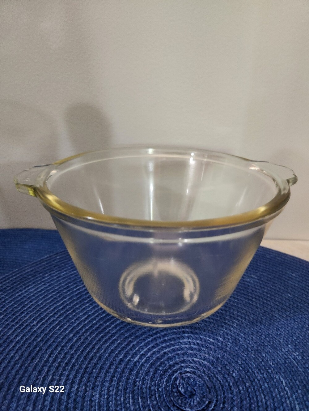 Clear GE Glass Pyrex C - D Mixing Bowl with Side Handles